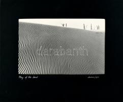 Markovics Ferenc (1936-): A homok játéka. Play of the sand. 1:1-es nagyítás fotópapírra, Jelzett fotóművészeti alkotás matt fekete paszpartuval. 38x25 cm