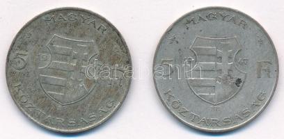 1947. 5Ft Ag "Kossuth" (2x) T:2-,3 patina
Adamo F8.1