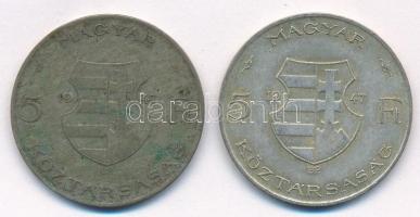 1947. 5Ft Ag "Kossuth" (2x) T:2-,3 patina
Adamo F8.1