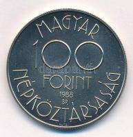 1988. 100Ft Cu-Ni-Zn "Labdarúgó Világbajnokság 1990 - Két játékos" T:1 Adamo EM105