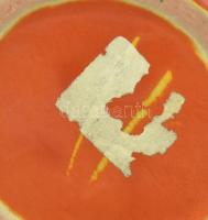 Tófej retró dekoratív iparművész váza, mázas kerámia, címkével jelzett, kisebb mázlepattanással, m: ...