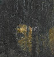 Konfár Gyula (1933-2008): Házak. Olaj, vászon, jelzés nélkül, SÉRÜLT. Kissé kopott fa keretben. 60x8...