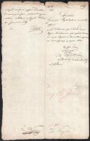 1828-1829 2 db latin nyelvű hivatalos irat, benne báró Eötvös említésével, Tibóth aláírással