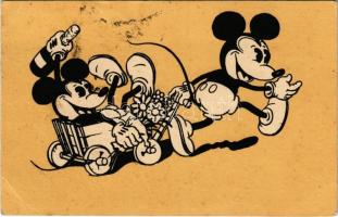 1933 Disney képeslap Mickey egerekkel / Walter E. Disney postcard with Mickey Mouse (EK)