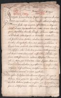 1772 Bécs, az Udvari Haditanács tagja által a Magyar Udvari Kancellária részére írt, latin nyelvű levél, címeres szárazpecséttel