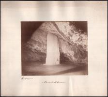 cca 1890-1900 Dobsina, jégbarlang, második terem, kartonra kasírozott, feliratozott fotó, 20,5x17 cm / Dobschauer Eishöhle / Dobšinská ľadová jaskyňa / ice cave, vintage photo, 20.5x17 cm