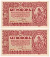 1920. 2K "2ab" (2x, sorszámkövető, csillagos sorszám) T:I- Adamo K7/1