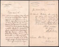 1890-1894 Dr. Lengyel Sándor és Dósa Endre szarvasi és abádszalóki ügyvédek levelei, 2 db