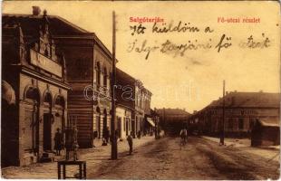 1913 Salgótarján, Fő utca, Laufer Testvérek áruháza, Löwy Izidor órás és ékszerész, Friedler Ármin üzlete és saját kiadása. W.L. (?) 85. (EB)