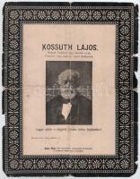 1894 Kolozsvár, Kossuth Lajos (1802-1894) politikus gyászjelentése, hajtott, hátoldalon celluxszal ragasztott