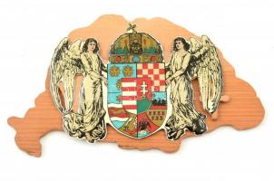 Nagy-Magyarország címerrel, fali dísz, 19,5x12 cm
