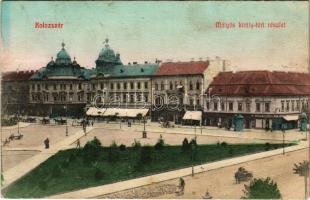 1911 Kolozsvár, Cluj; Mátyás király tér, Tamási Tamás és fia üzlete / square, shops (Rb)