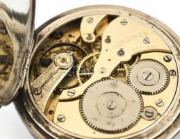 Longines niellós, aranyozott ezüst női alakokkal és tigrissel díszített dupla ezüst fedeles zsebóra....