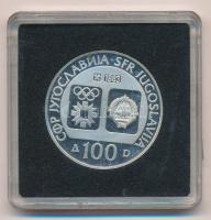 Jugoszlávia 1984. 100D Ag "1984-es Téli Olimpia - Bobozás" plasztik tokban T:PP Yugoslavia...