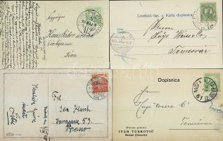 1900-1918 7 db képeslap/levelezőlap pályaudvari és vasúti bélyegzésekkel / 7 postcards with railway, railway station cancelllations