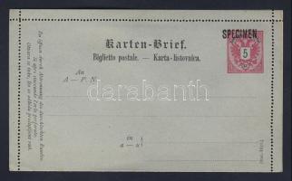 1886 Díjjegyes zárt levelezőlap MINTA / PS cover card specimen