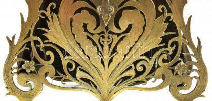 Antik spindlis asztali óra, 1800 körül, díszes azsúrozott tokban. Működik. Tisztításra szorul. Siet....