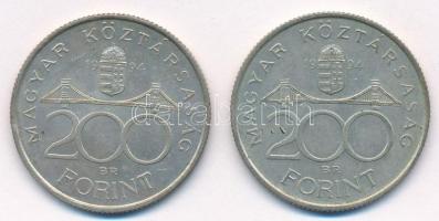 1994. 200Ft Ag "Deák" (2x) T:2 patina Adamo F13.1