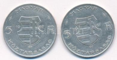 1947. 5Ft Ag "Kossuth" (2x) T:2 Adamo F8.1
