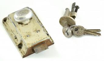 Zeiss Ikon zár, 3 db kulccsal, kopásnyomokkal, h: 6 cm