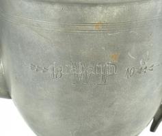 Antik ón kanna, kopott, horpadásokkal, jelzett: 1810 W.P. m: 27 cm