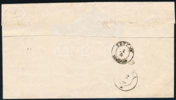 3kr MP type III on domestic cover "PAKS" - "TETÉNY" - "(AL)BA", specta...