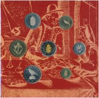 2001. 1Ft-100Ft (7xklf) forgalmi sor szettben, "Magyarország pénzérméi" sorozat T:PP patin...