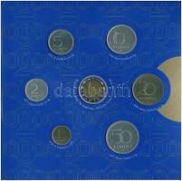2000. 1Ft-100Ft (7xklf) forgalmi sor szettben + "200Ft Millenium" T:PP patina, a külső tok...