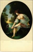 Musidora ihre Füße badend / Erotic nude lady art postcard. Stengel s: Gainsborough