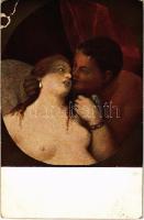 Jupiter und Antiope / Erotic nude lady art postcard. Ottmar Zieher No. 116. Kgl. Pinakothek München s: Tizian (EB)
