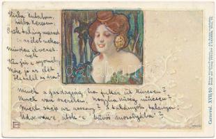 1898 Carneval XVII/10. Art Nouveau lady art postcard. Wiener Künstler-Postkarte. Druck und Verlag Philipp & Kramer s: Hampel (r)