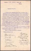 1930 Gróf Endre (1882-?) zongoraművész, karnagy részére írt, gépelt levél a budavári evangélikus hívektől, rajta sok aláírással