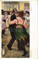 Maskenball / Dancing couple, lady art postcard. Wiener Künstler Postkarte B.K.W.I. Nr. 1126. s: J. Engelhart (felületi sérülés / surface damage)
