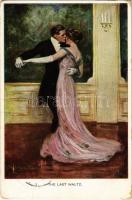 1913 The Last Waltz / Dancing couple, lady art postcard. M. Munk Vienne Nr. 745. s: Clarence F. Underwood (EK)