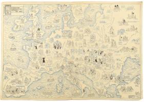 A magyar kereszténység hőskora 998-1095, illusztrált történelmi térkép, középen hajtva, 50x35 cm