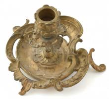 Réz rokokó stílusú asztali szett, gyertyatartó, gyufatartó, stb., jó állapotban