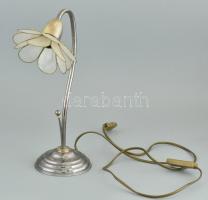 Virág formájú asztali lámpa, működik, SÉRÜLT. m: 35cm
