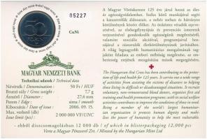 2006. 50Ft "125 éves a Magyar Vöröskereszt" első napi veret sorszámozott emléklapon "...