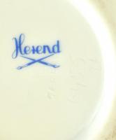 Herendi virág mintás körmös kaspó, kézzel festett, jelzett, kopott, m:14 cm