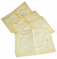 4 db Csonka-Magyarországgal kapcsolatos térkép (bányatérkép, tengerivel és burgonyával bevetett szántóterületek, stb.)