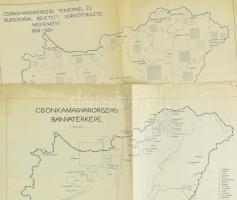 4 db Csonka-Magyarországgal kapcsolatos térkép (bányatérkép, tengerivel és burgonyával bevetett szán...