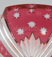 Ezüst (Ag) Kristály kínáló, ezüst talppal, jelzett, bruttó: 320g, m: 8 cm