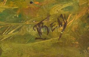 T. Beny jelzéssel: Afrikai falu. Olaj, farost. 20x25 cm