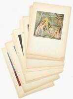 21 db színes reprodukció híres festők képeiről (Van Gogh, Dürer, Cézanne), német nyelvű kísérőszöveggel, 17x16 cm és 26x21 cm közötti méretben