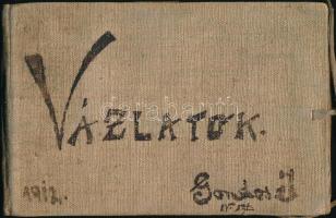 Jelzés nélkül: Vázlatkönyv. Vegyes technika, papír, 11×17,5 cm