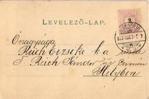 1899 Children art postcard, girls with puppies. litho (lyuk / pinhole)