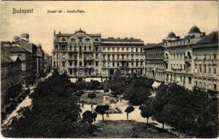 1910 Budapest V. József nádor tér és szobor, Szabászati és varró szakiskola, Magyar Általános Takarékpénztár (Rb)