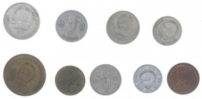 9db-os mongol és dél-koreai érmetétel T:2-3
9pcs Mongolian and South Korean coin lot C:XF-F