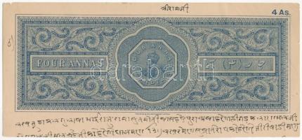 Brit-India ~1930. Postai levélbélyegző 4A értékben, vízjeles papíron, bélyegzővel T:III ly.
British...