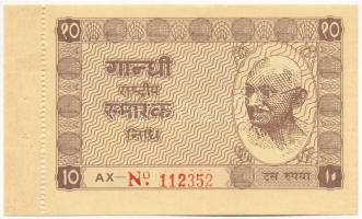 India ~1950. 10R értékű vevény T:II hajtatlan India ~1950. 10 Rupees receipt C:XF unfolded